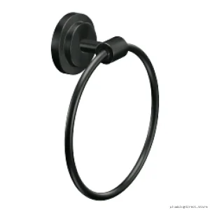Moen DN0786BL Matte Black Iso Towel Ring - Modern Bathroom Accessory
