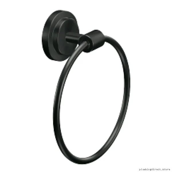 Moen DN0786BL Matte Black Iso Towel Ring - Modern Bathroom Accessory