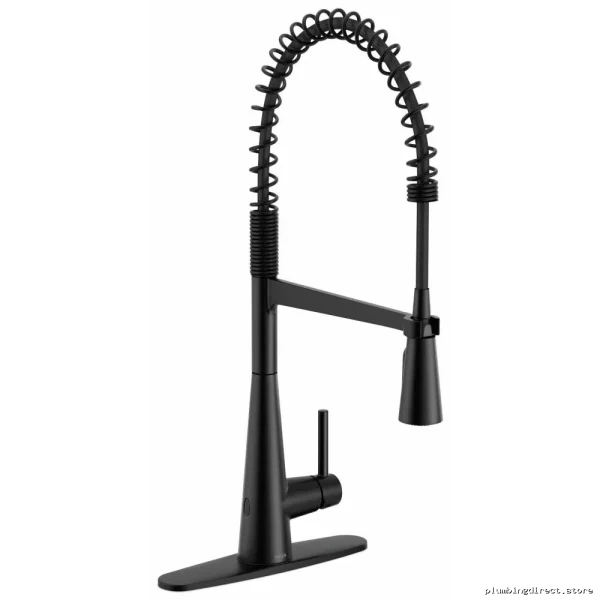 Moen Matte Black 5925EWBL Kitchen Faucet with MotionSense Wave & Spring Pulldown Spray - Image 2