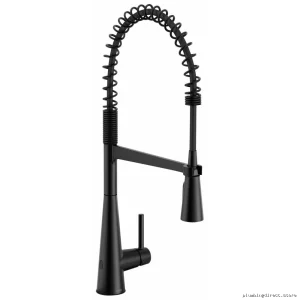 Moen Matte Black 5925EWBL Kitchen Faucet with MotionSense Wave & Spring Pulldown Spray