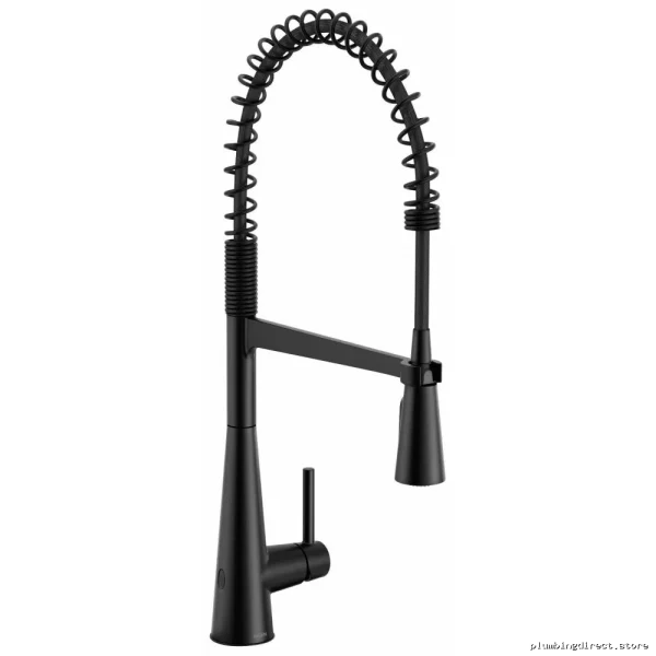 Moen Matte Black 5925EWBL Kitchen Faucet with MotionSense Wave & Spring Pulldown Spray