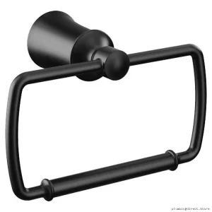 Moen Matte Black Towel Ring - Modern Bathroom Hardware YB2186BL