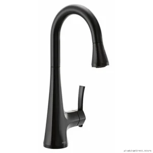 Moen Matte Black Pull Down Kitchen Faucet with Sprayer S6235BL