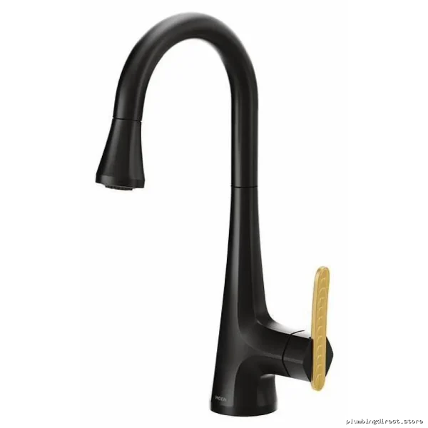 Moen Matte Black Pull Down Kitchen Faucet with Sprayer S6235BL - Image 3