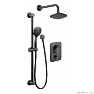 Matte Black Modern Rizon Posi-Temp Shower Trim Kit - KITT2810BL by Moen