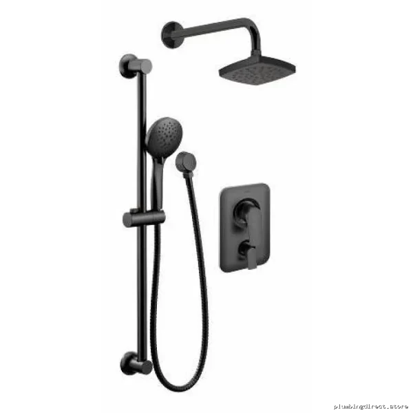Matte Black Modern Rizon Posi-Temp Shower Trim Kit - KITT2810BL by Moen