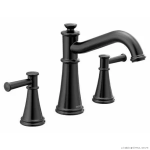Moen Matte Black Roman Tub Faucet Trim - Belfield T9023BL Bath Fixture