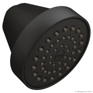 Matte Black Single-Function Shower Head by Moen with Water-Saving Design