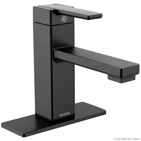 Moen Matte Black Single Hole Low Arc Bathroom Faucet 90 Degree Design
