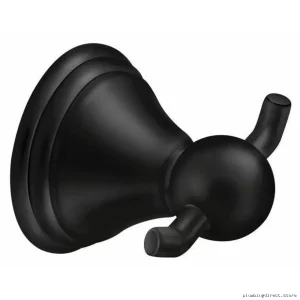 Double Robe Hook - Stainless Steel Bathrobe Hook Matte Black Moen