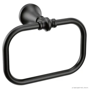 Moen Matte Black Towel Ring - Modern Bathroom Hardware YB0586BL