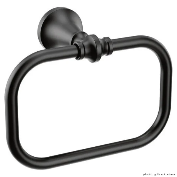 Moen Matte Black Towel Ring - Modern Bathroom Hardware YB0586BL