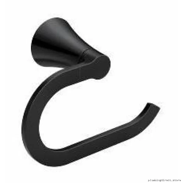 Moen Matte Black Towel Ring - Modern Bathroom Hardware Y0786BL