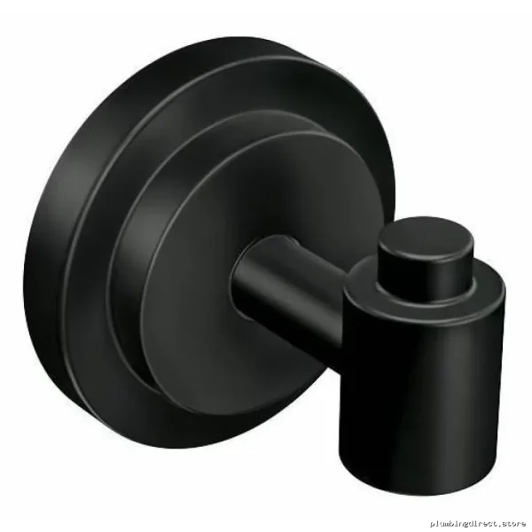 Moen Matte Black Wall-Mounted Single Robe Hook for Bathroom