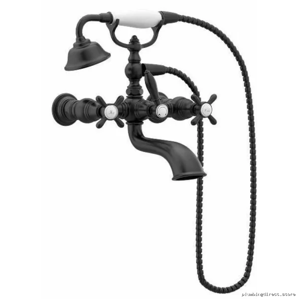 Moen Matte Black Wall-Mounted Bath Tub Filler - Modern Design S22105BL - Image 2