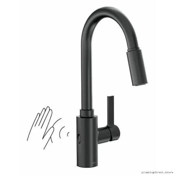 Genta LX MotionSense Wave Kitchen Faucet with Pulldown & Spray - Matte Black 7882EWBL Moen