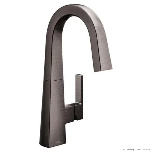 Moen S55005BLS Nio Bar Faucet - Sleek Modern Design in Black Stainless Steel