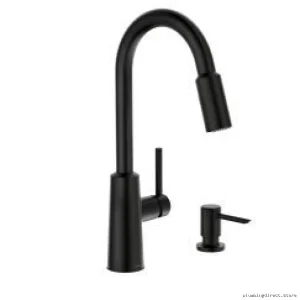Moen Nori Kitchen Faucet - Pull-Down Spray & Soap Dispenser Faucet in Matte Black