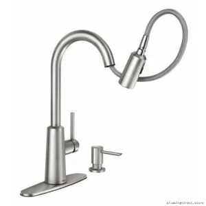 Moen Nori Kitchen Faucet with Pulldown Spray & Built-in Soap Dispenser - Spot-Resistant Stainless Steel 87066SRS