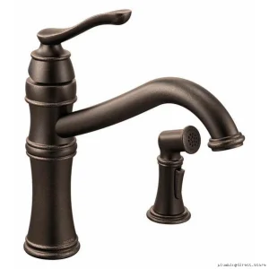 Moen Oil Rubbed Bronze Kitchen Faucet Single Handle with Detachable Spray