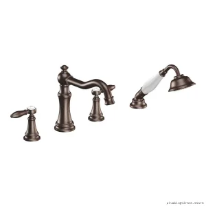 Moen Oil Rubbed Bronze Roman Tub Faucet with Hand Shower TS21104ORB
