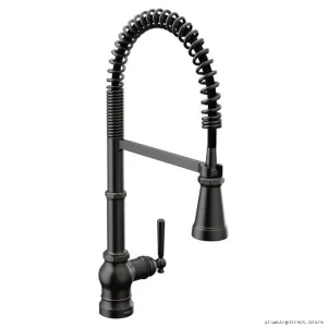 Moen Paterson Matte Black Kitchen Faucet with Pre-Rinse & Pulldown Spray