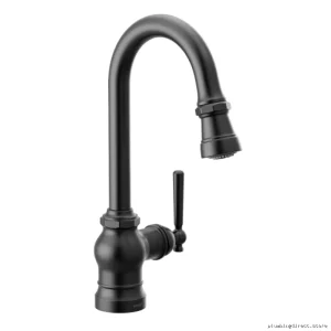 Moen Paterson S52003BL Bar Faucet - Matte Black Finish with Pulldown Spray