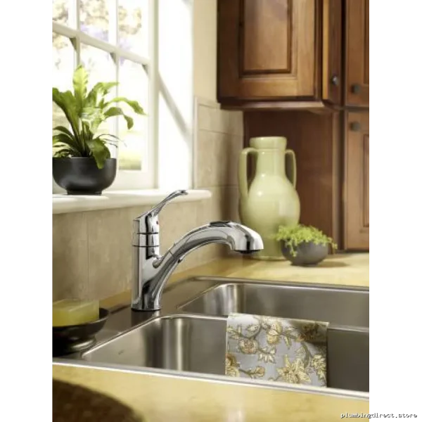 Moen Renzo Chrome Kitchen Faucet With Easy-Pull Sprayer - Image 2