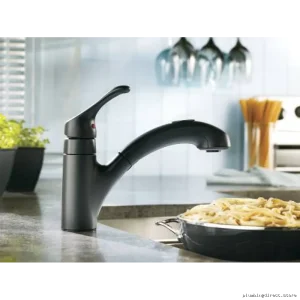 Moen Renzo Kitchen Faucet with Pull-Out Spray & Matte Black Finish - CA87316BL