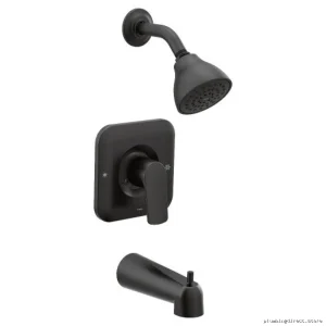 Moen Rizon Matte Black Tub & Shower Trim - Eco-Performance, Posi-Temp Control