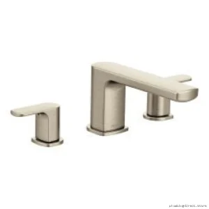 Moen Rizon T935BN 3-Hole Roman Tub Faucet Trim Kit in Sleek Brushed Nickel