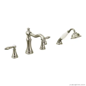 Moen Roman Tub Faucet Trim with Hand Shower - Polished Nickel Finish