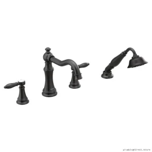 Moen TS21104BL Matte Black Roman Tub Faucet Trim Set with Handheld Shower