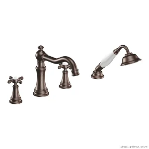 Moen Oil Rubbed Bronze Roman Tub Faucet with Hand Shower TS21102ORB
