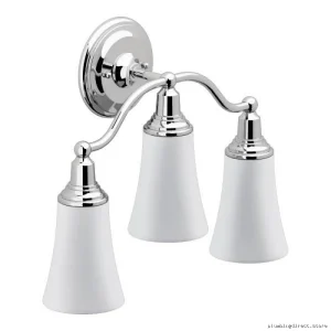 Moen Rothbury Chrome 3-Globe Wall Sconce Light YB8263CH for Modern Decor