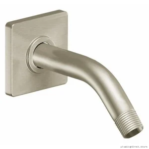 Moen S133BN Wall-Mounted 90-Degree Shower Arm with Brushed Nickel Flange