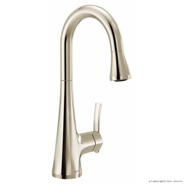 Moen Polished Nickel Pull-Down Kitchen Faucet S6235NL Bar Sink Sprayer
