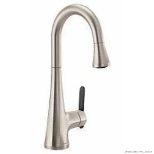 Moen S6235SRS Stainless Bar Faucet with Spot Resist & Easy-Pull Spray Head