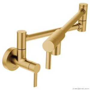 Moen S665BG Brushed Gold Modern Pot Filler for Stylish Kitchens