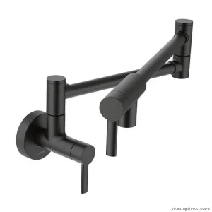 Moen S665BL Modern Kitchen Wall Mount Pot Filler - Matte Black