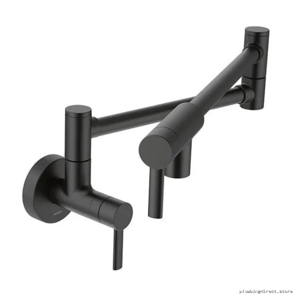Moen S665BL Modern Kitchen Wall Mount Pot Filler - Matte Black