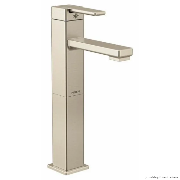 Contemporary Right-Angle Single-Hole High Arc Faucet - Moen S6712BN Brushed Nickel
