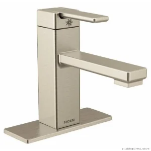Moen Compact Low-Arc Single-Hole Bathroom Faucet 90° - Brushed Nickel S6710BN