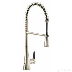 Sinema Motionsense Wave Pre-Rinse Faucet w/ Spring Pulldown Spray - Polished Nickel Moen S5235EWNL