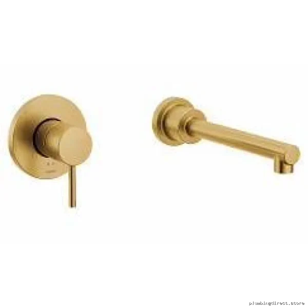 Brushed Gold Single-Handle Wall-Mount Tub Faucet Trim - Moen WT391BG