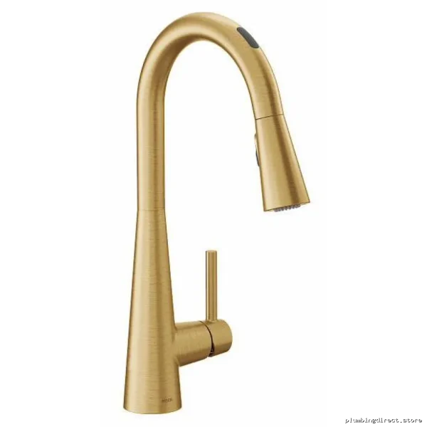 Moen Sleek U Voice-Activated Smart Kitchen Faucet with Pull-Down Spray Head - Brushed Gold 7864EVBG - Image 3