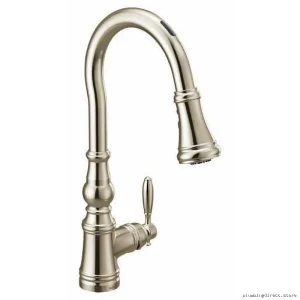 Moen Smart Pull-Down Kitchen Faucet with Motion Control in Polished Nickel