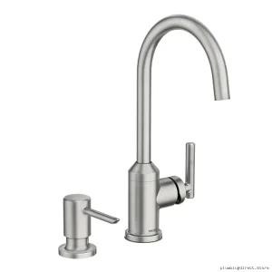 Moen Soltani Spot Resist Bar Faucet with Soap Dispenser