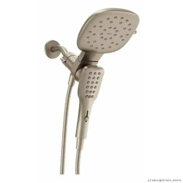 Square Shower+Handshower Kit with Magnetic Dock & Inf.Dial-Moen Brushed Nickel
