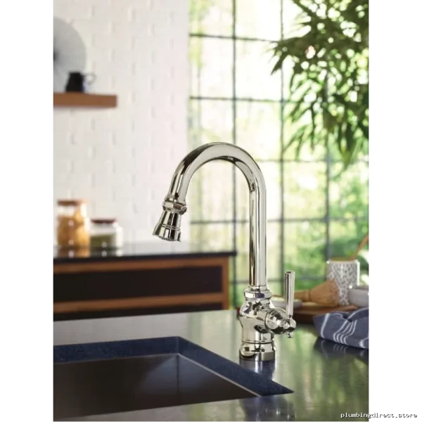 Moen S52003SRS Stainless Bar Faucet with Easy-Clean Pulldown Spray, Spot Resist